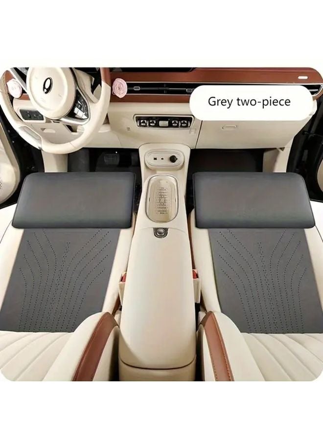 Black Car Seat Cushion 2pcs Extended Pad With Leg Support For Long Drives - Image 4
